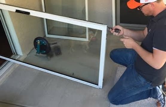 Patio glass door at home